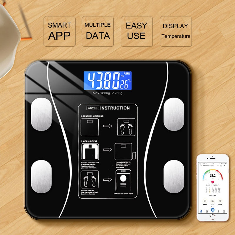 Bluetooth Bathroom Scale with User friendly app to manage your lifestyle  and fitness Function: Weight Measuring, Fat Measuring, Water…